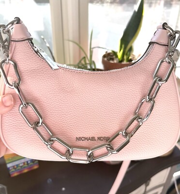 Michael Kors Cora Small-medium Pink Pouchette Chain Shoulder Valentine s Day Gft