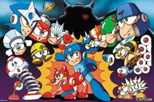 Mega Man Bosses Heads Laminated Dry Erase Sign Poster
