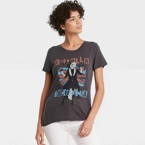 T-shirt Disney Crudelia junior taglia L bandiera UK manica corta grafica grigio antracite - Foto 6 di 6
