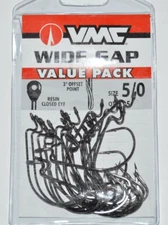 vmc wide gap worm tube hook 3degree offset point resin closed eye 5/0 value pack