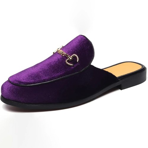 Men's Shoes Velvet Gold Buckle Slip-On Casual Slippers Indoor Outdoor Sandals - Picture 23 of 23