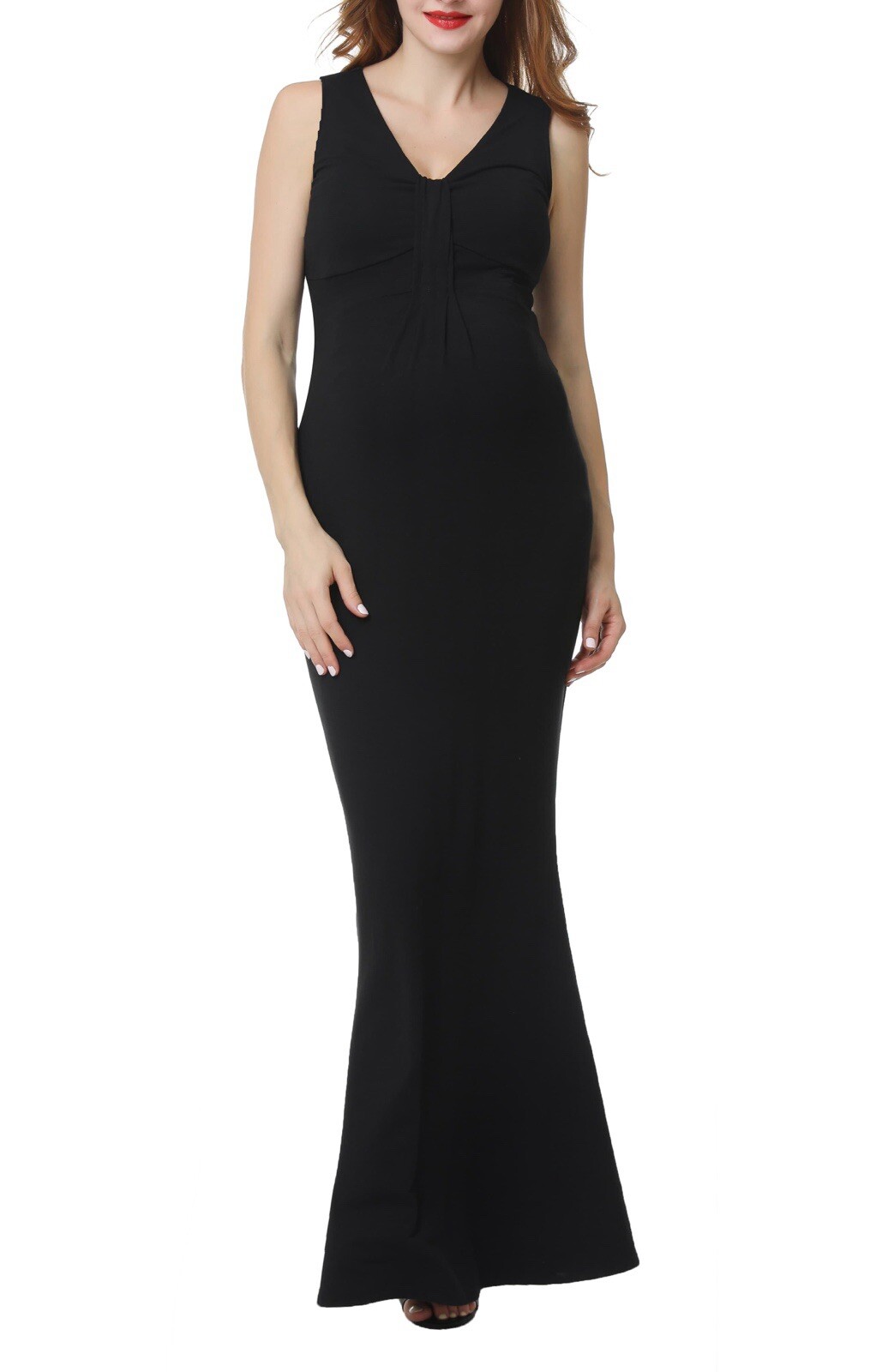 Kimi  & Kai Edrei Maternity Mermaid Gown Maxi Dress XL Black