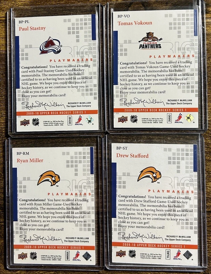 2009-10 UD Series One Big Playmakers Game Used Jersey Lot Of 4 Foto 2 de 2