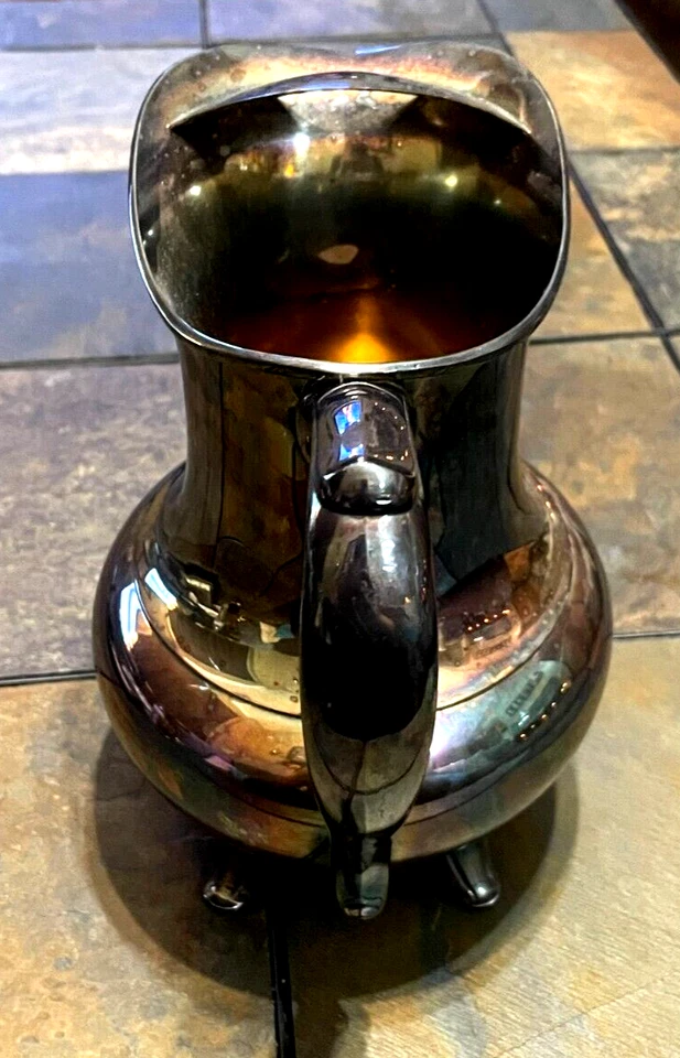 Jarra de agua Rogers Croydon 1881 placa de plata con labio de hielo marca registrada estampada Foto 4 de 4