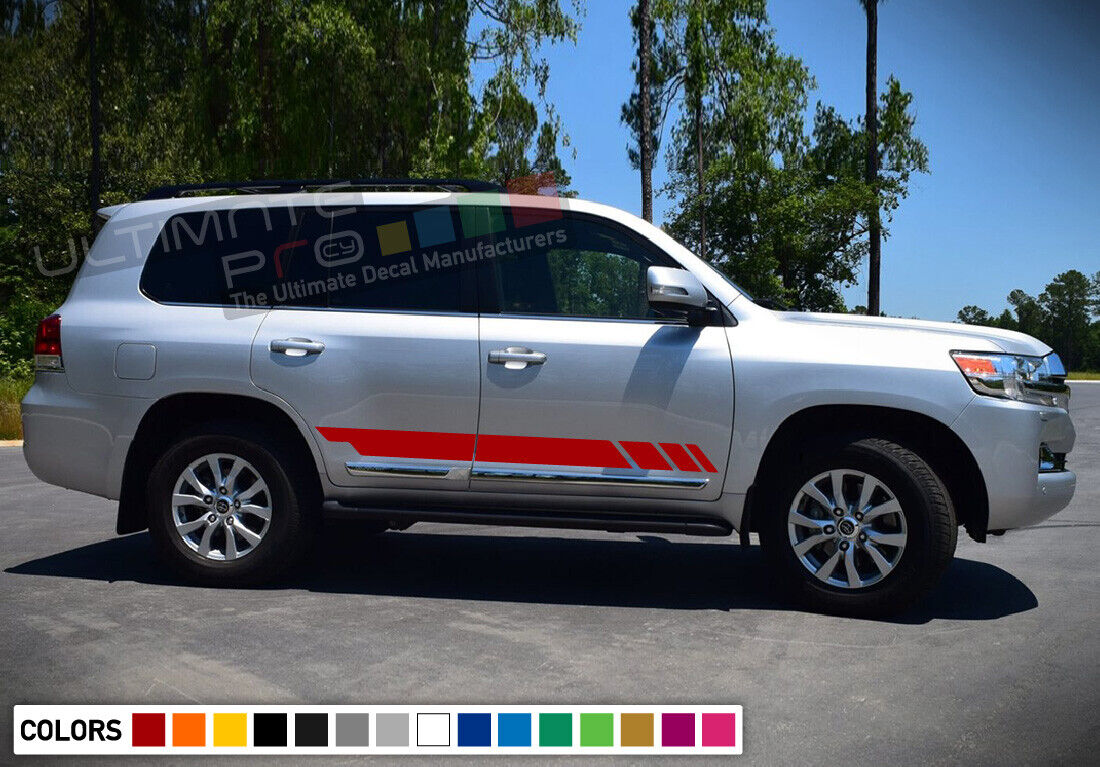 2x Side Stripe Decal Sticker Kit for Toyota Land Cruiser Off Road Spare Wheel Uitverkoop, populariteit