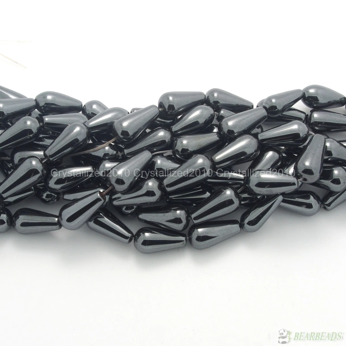 Natural Hematite Gemstone Teardrop Tear Drop Loose Beads 6mm 8mm 9mm 12mm 16"