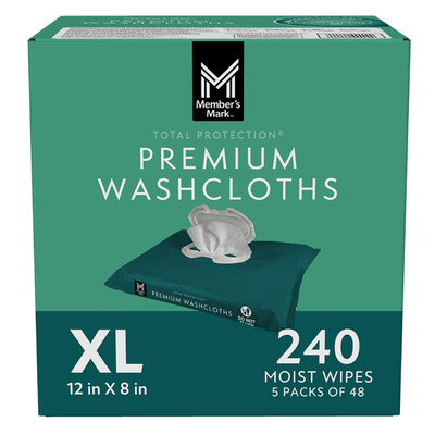 3 pack  Member's Mark Adult Washcloths, 240 ct Free Shipping