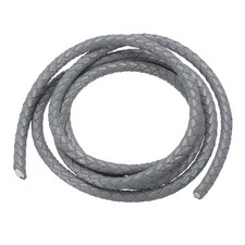 5mm Round Braided Leather Cord for Crafts Jewelry Making, Light Grey(1.1Yards)