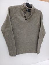 Wool Blend Jumper with 3 Button Accent in Green Mix Size Medium P2P 21".