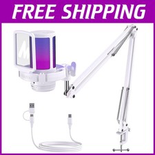 RGB Gaming Microphone with Noise Cancellation for PC