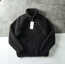 Fleece Thick Sherpa Jacket Men's Black  Full Zip Up Pockets Soft Work Outdoor L