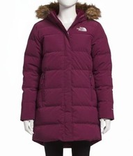 The North Face Girls' Purple North Long Down Parka Jacket Size S