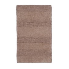 Knightsbridge Stylish Wide Cut Design Cotton Bath Rug 21" X 34" Stone