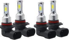 9005 9006 LED Headlights Kit Combo Bulbs 6500K High Low Beam White Bright