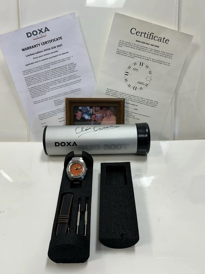 DOXA Sub 300T Professional Reissue - Clive Cussler Signed Tube & Papers Rare - Image 4 of 4