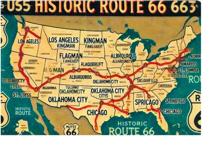Deko Blechschild  ''Historic Route 66 USA''  20 x 30 cm