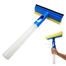 Car Window Cleaner Squeegee with Sponge and Rubber Blade Cleaning Tool Wiper ...