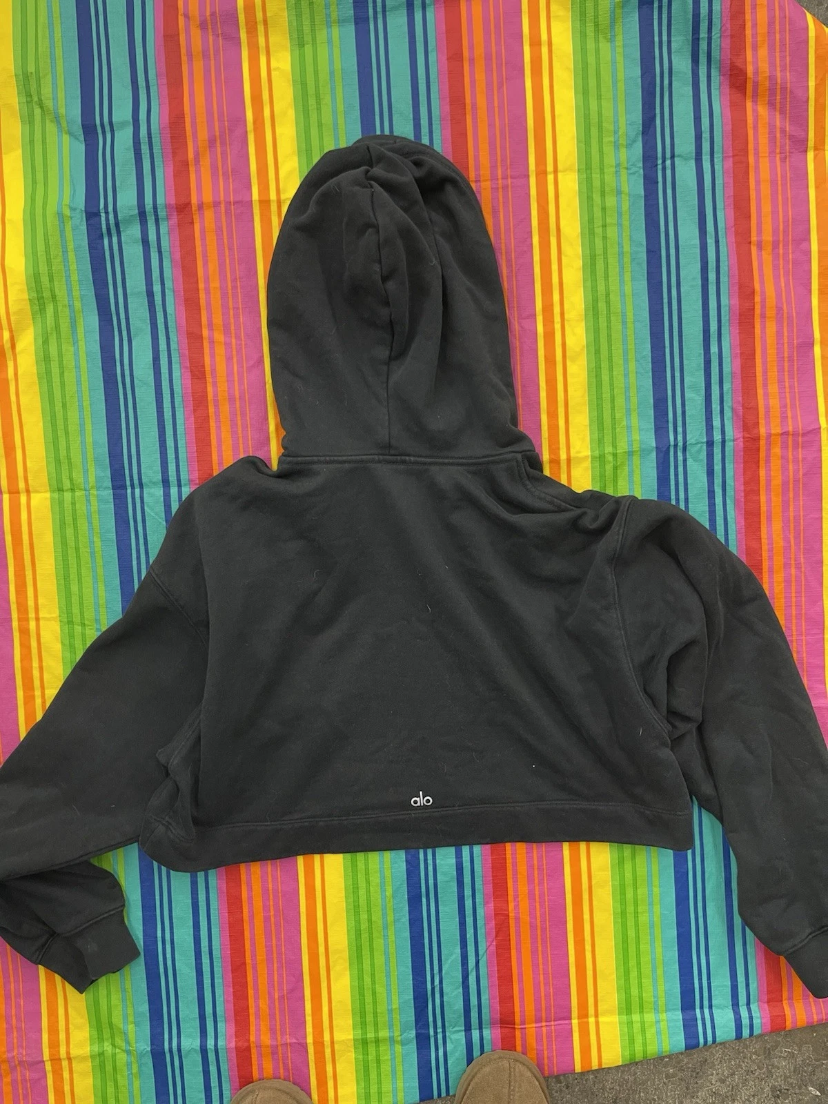 alo-yoga cropped pullover hooded sweater h47 hoodie