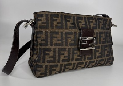 FENDI FF Zucca Vintage Shoulder Bag Tobacco
