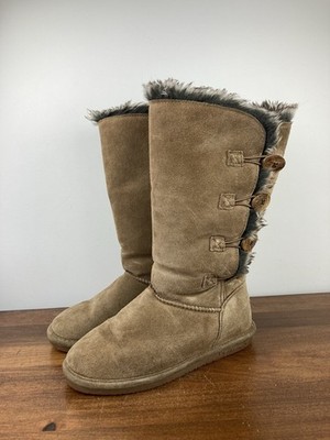 Bearpaw Lori Brown Suede Classic Outdoor Sheepskin Boots 2250W Women s Size 6