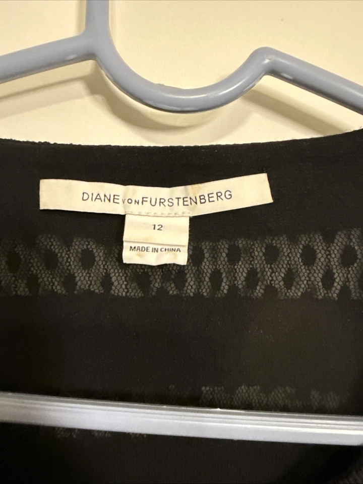 Blazer Diane von Furstenberg Matilda preto aberto ajustado tamanho 12 - Imagem 3 de 4