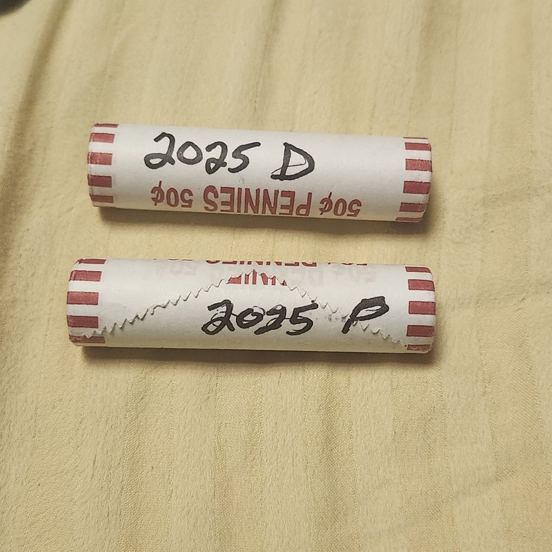 2025 ROLL of PENNIES, DENVER And PHILADELPHIA MINTS