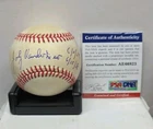 Johnny Vander Meer Signed Baseball 2 No Hitter Inscription PSA/DNA Rawlings RO-N