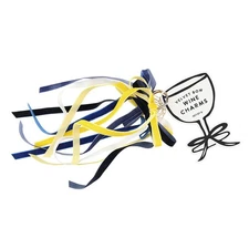 Velvet Bow Wine Charms, Markers for Wine Glasses, Set of 6 Charms, Choose Color