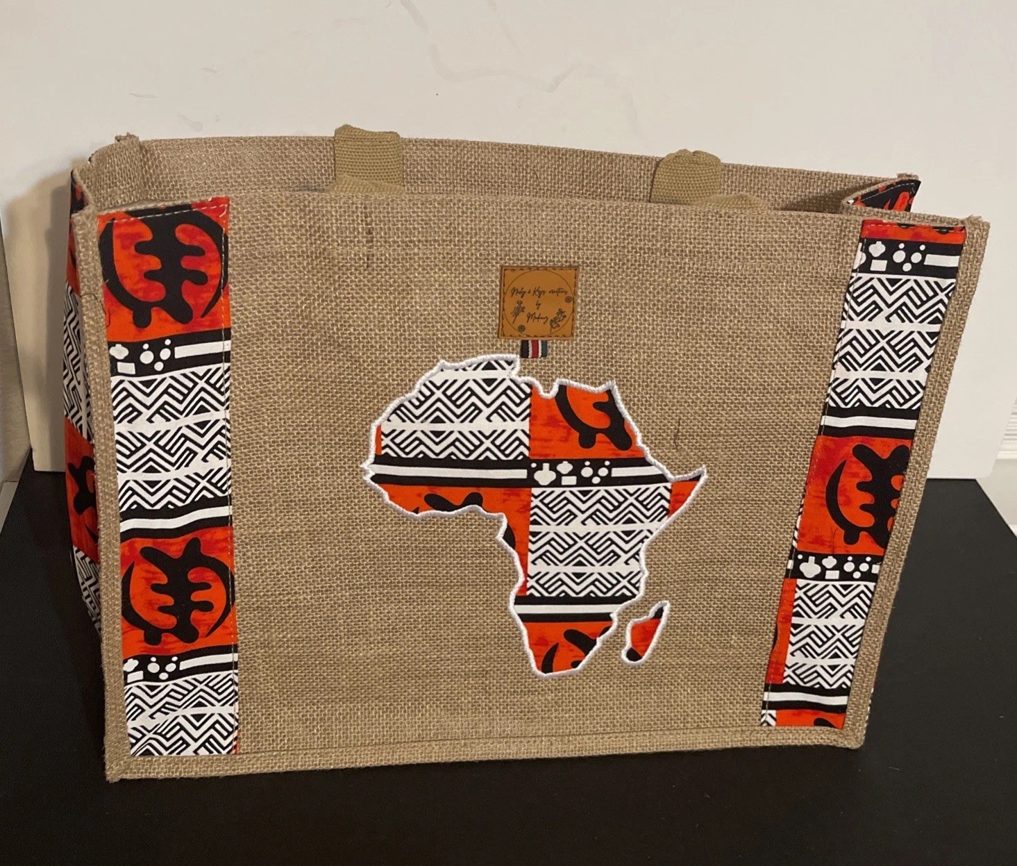 Africa Print Canvas Tote Bag - Large Travel Shopping Bag for Women