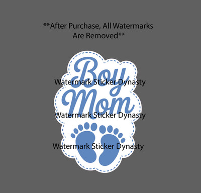 Boy Mom Sticker Waterproof Decal Footprint Baby Life Family Blue Gift NEW
