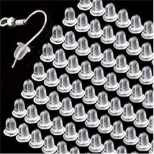 Rubber Earring Backs,100PCS Soft Clear Earring Backs Replacements for Women