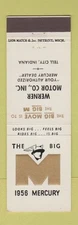 Matchbook Cover - 1956 Mercury Werner Motors Tell City IN