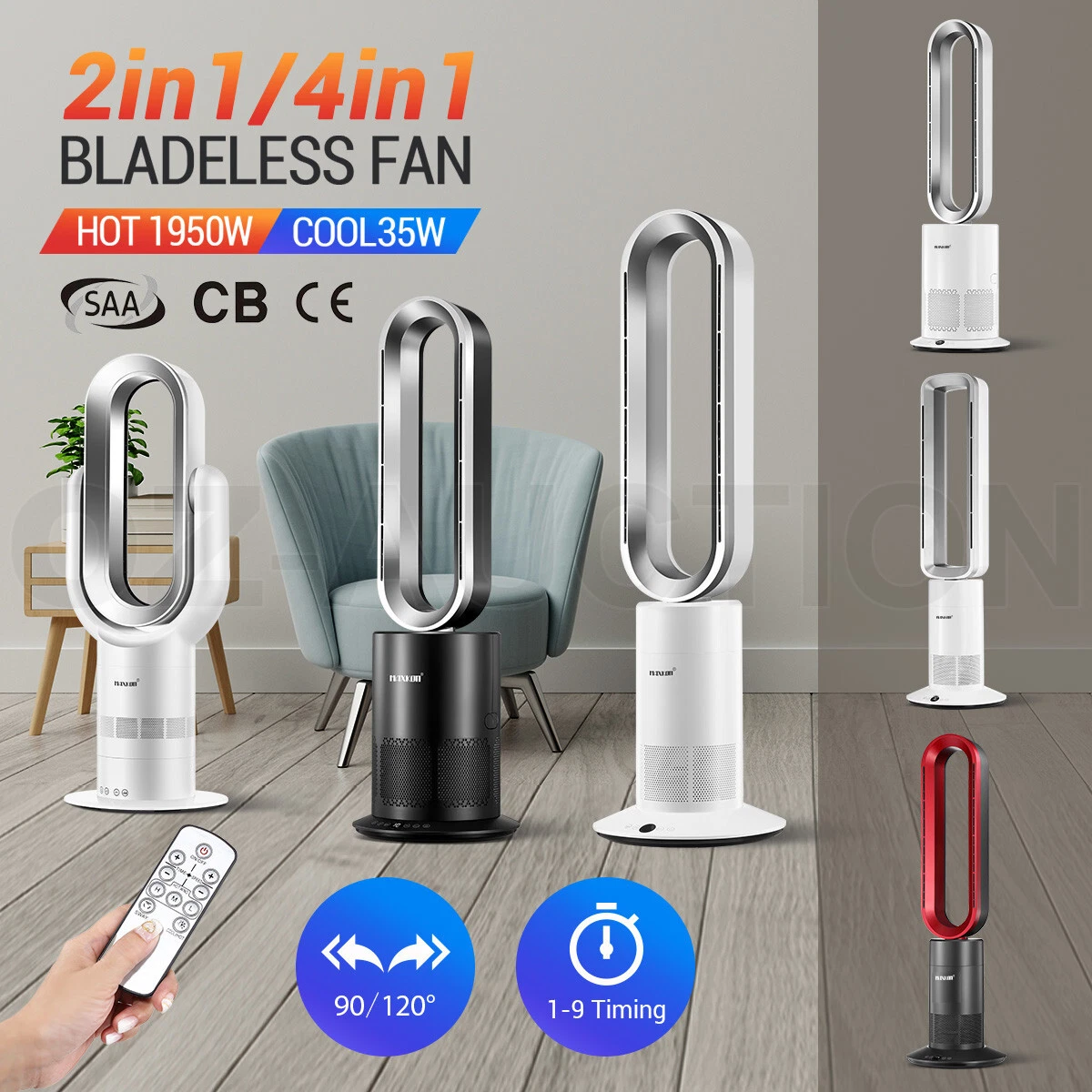 Hot and outlet cool bladeless fan