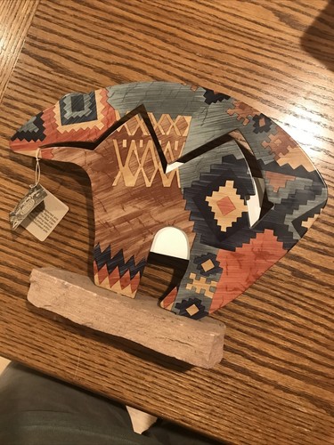 Große Fetisch Medizin Bär Clan Figur Metall Sandstein von Lazart 12" B x 9" H - Bild 7 von 10