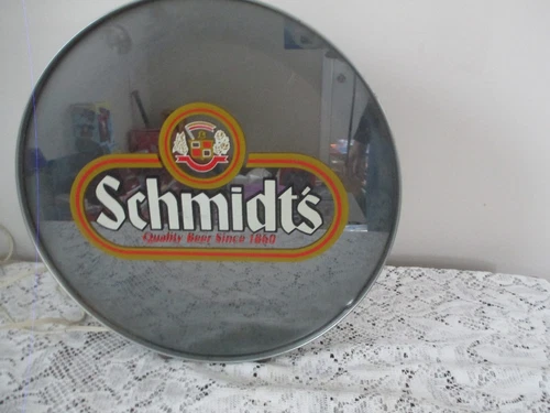 RARE Vintage 1979 Schmidt’s Circular Lighted Standing Hanging Beer Sign Breweria