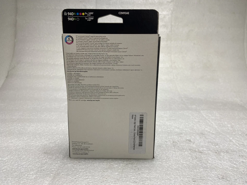 HP inc. Combo 4 Pack 940XL Blk High Yield, Cyan, Magenta &Yellow. New Sealed - Image 2 of 3