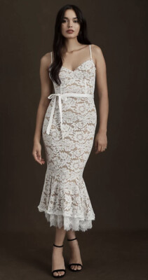 chinese dress ladies The Romanza Dress in White Chantilly Lace 12 / White Chantilly Lace