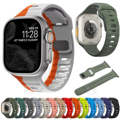 Premium Sport Silikon Armband für Apple Watch Ultra SE Serie 10 9 8 7 6 5 4 3 se