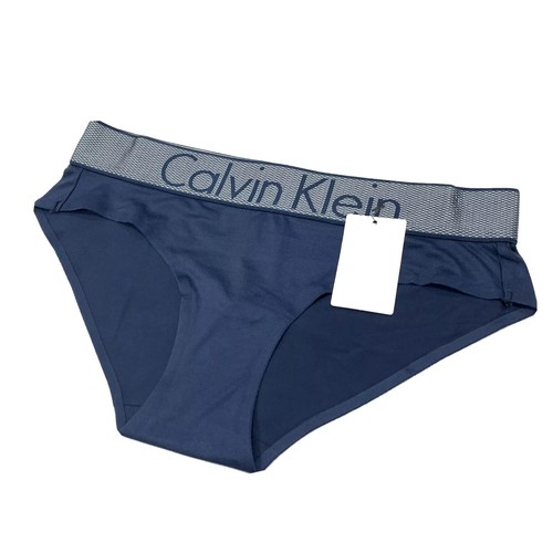 Calvin Klein Women’s Underwear Bikini Breif Logo Lace In Metallic Blue Size XS - Picture 3 of 8