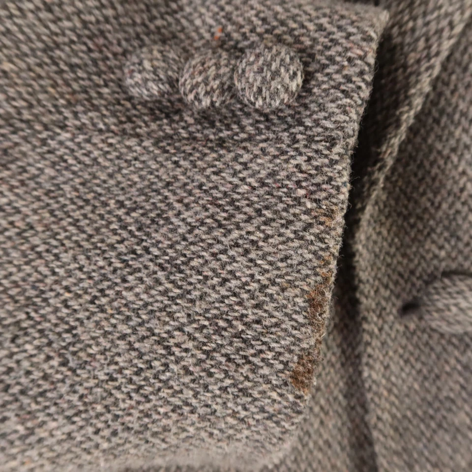 VINTAGE Donegal Tweed Jacket M Gray Barleycorn Wool Blazer Elbow Patches USA 42R - Image 4 of 4