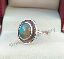 Labradorite 925 Sterling Silver Ring Gemstone Ring Boho Ring Gift Ring All Size