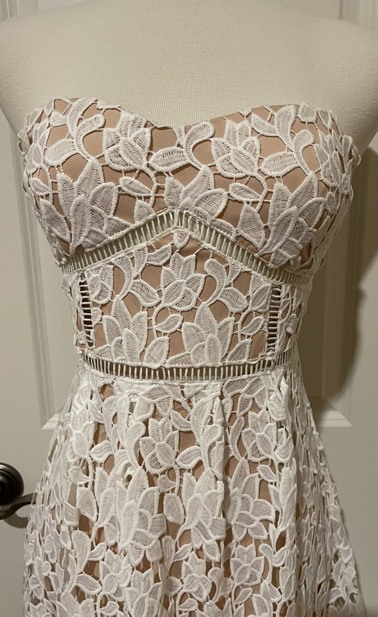 ivory midi dress for wedding Ivory Embellished Lace Sleeveless Midi Dress main image 0