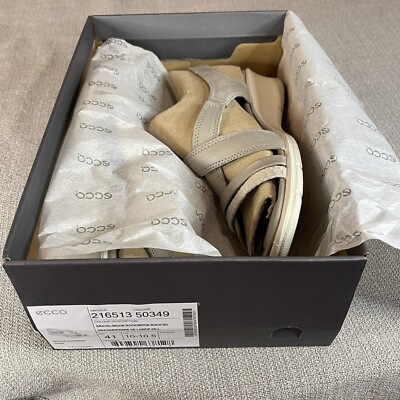 ！ Ecco Women's Felicia Leather Sandal Gravel/Moon Size US 10-10.5 EU