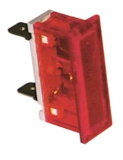 Signallampe rot 230V Einbaumaß 34x10mm Anschluss Flachstecker 6,3mm 1W 105°C