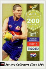 2013 Select AFL Champions Milestone Holofoil Card MG81 Matthew Boyd (Bulldogs)