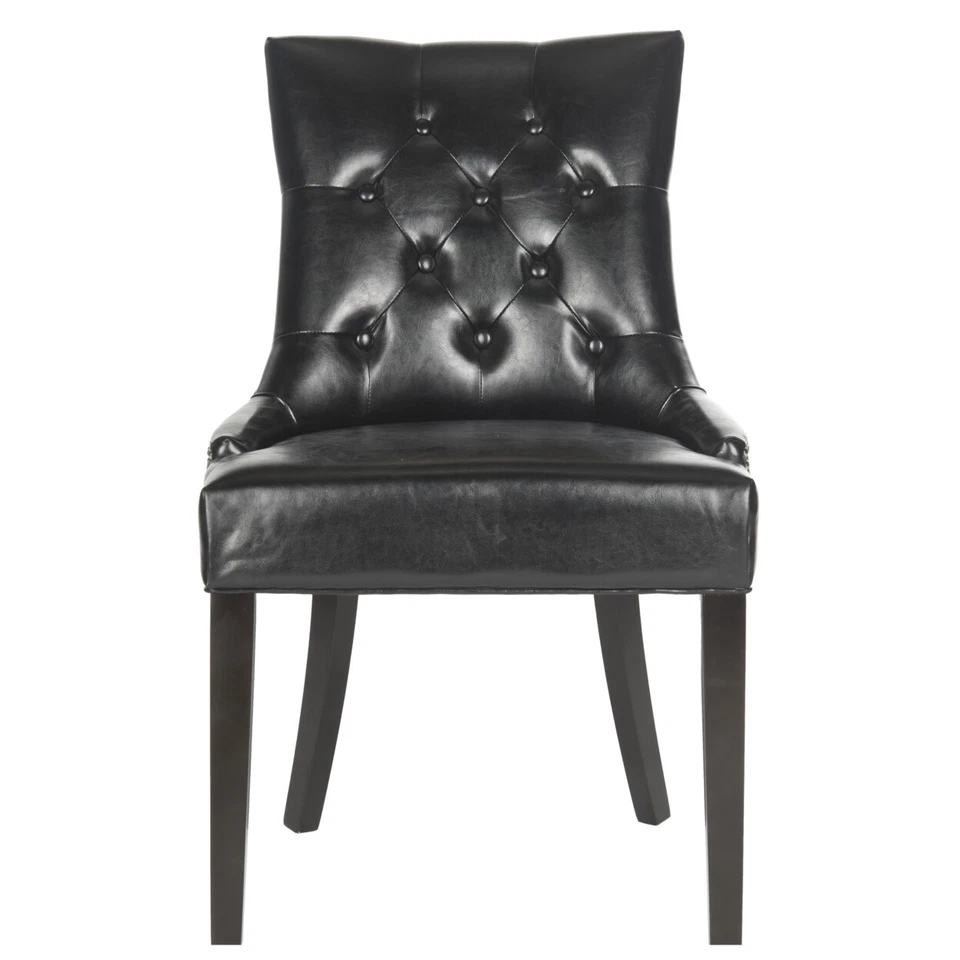 Juego de 2 sillas con anillo acolchado SAFAVIEH Harlow 19""H con cabeza de clavo plateada | Negro | Foto 2 de 4