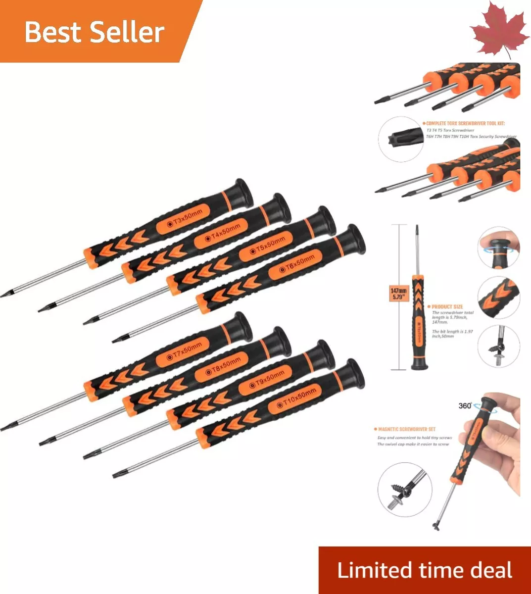 Complete Torx Screwdriver Set 8 in 1 for Xbox Macbook PS4 Electronics