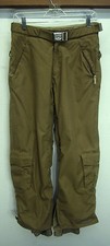 vtg Burton Ski Pants Snowboarding khaki brown waterproof nylon mesh lined sz XS