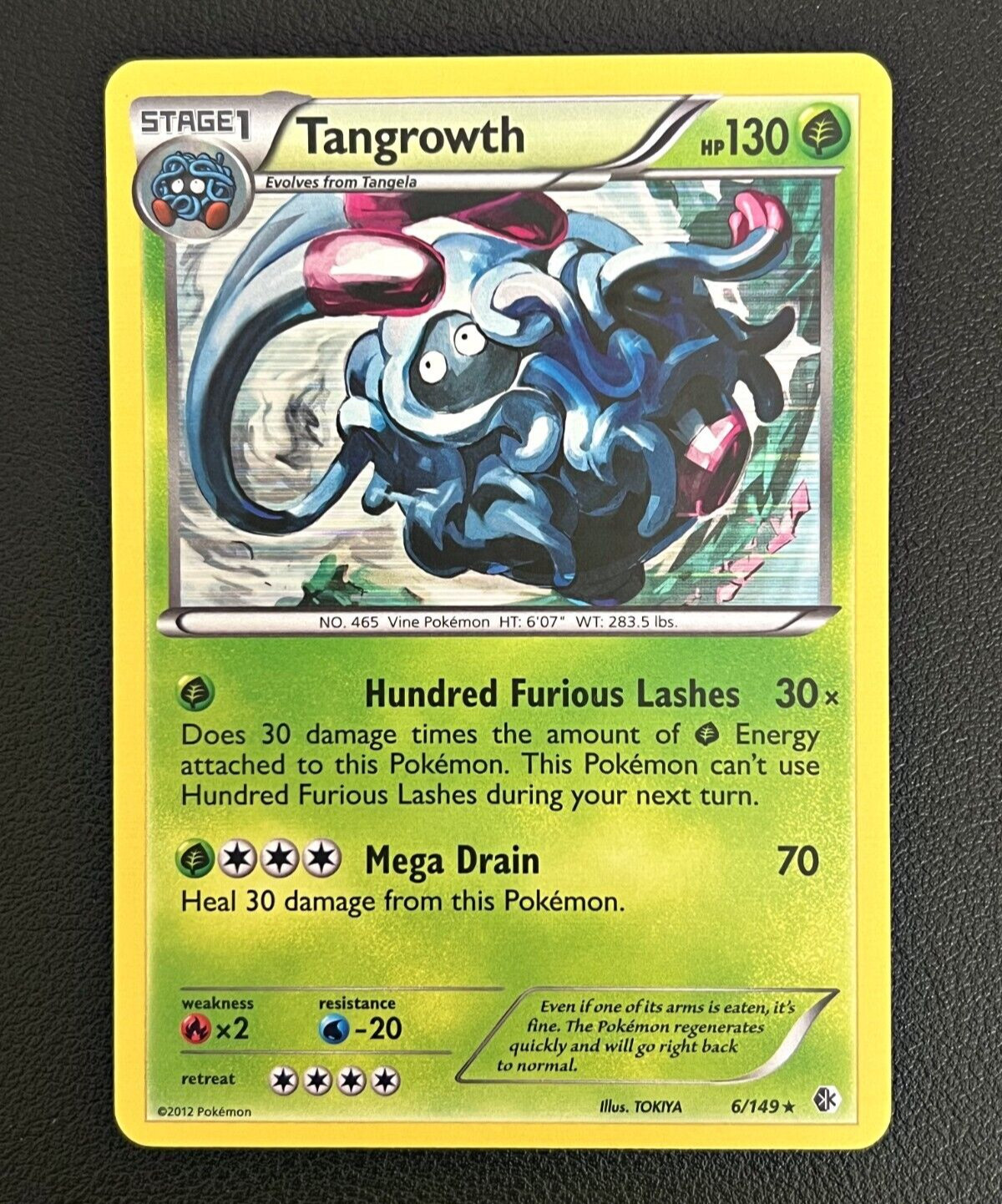 2012 Pokemon TCG Tangrowth 6/149 Holo Rare Black & White Boundaries Crossed NM
