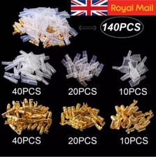 300/60X Motorcycle Brass Bullet Connectors Male&Female Electrical Wire Terminals